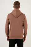 Regular Fit Kapüşonlu Kanguru Cepli İçi Tüylü Yumuşak Şardonlu Erkek Sweat 5905281 SÜTLÜ KAHVE