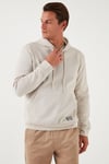 Regular Fit Kapüşonlu Kanguru Cepli İçi Tüylü Yumuşak Şardonlu Erkek Sweat 5905281 KUM
