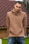 Regular Fit Kapüşonlu Kanguru Cepli İçi Tüylü Yumuşak Şardonlu Erkek Sweat 5905281 SÜTLÜ KAHVE