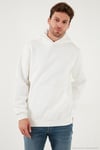 Regular Fit Kapüşonlu Kanguru Cepli İçi Tüylü Yumuşak Şardonlu Erkek Sweat 5905281 EKRU