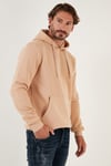Regular Fit Kapüşonlu Kanguru Cepli İçi Tüylü Yumuşak Şardonlu Erkek Sweat 5905281 BİSKÜVİ