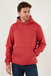 Regular Fit Kapüşonlu Kanguru Cepli İçi Tüylü Yumuşak Şardonlu Erkek Sweat 5905281 BAYRAK KIRMIZI