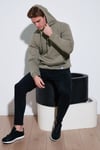 Regular Fit Kapüşonlu Kanguru Cepli İçi Tüylü Yumuşak Şardonlu Erkek Sweat 5905281 Vizon Yeşili