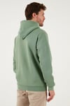 Regular Fit Kapüşonlu Kanguru Cepli İçi Tüylü Yumuşak Şardonlu Erkek Sweat 5905281 ELMA YEŞİLİ