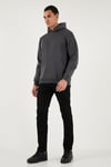 Regular Fit Kapüşonlu Kanguru Cepli İçi Tüylü Yumuşak Şardonlu Erkek Sweat 5905281 ANTRASİT