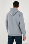 Regular Fit Kapüşonlu Kanguru Cepli İçi Tüylü Yumuşak Şardonlu Erkek Sweat 5905281 AÇIK GRİ