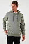 Regular Fit Kapüşonlu Kanguru Cepli İçi Tüylü Yumuşak Şardonlu Erkek Sweat 5905281 AÇIK HAKİ