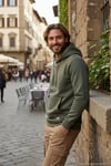 Regular Fit Kapüşonlu Kanguru Cepli İçi Tüylü Yumuşak Şardonlu Erkek Sweat 5905281 HAKİ