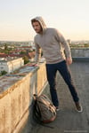 Regular Fit Kapüşonlu Kanguru Cepli İçi Tüylü Yumuşak Şardonlu Erkek Sweat 5905281 Kül
