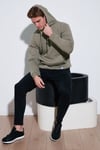 Regular Fit Kapüşonlu Kanguru Cepli İçi Tüylü Yumuşak Şardonlu Erkek Sweat 5905281 Vizon Yeşili