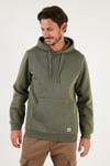 Regular Fit Kapüşonlu Kanguru Cepli İçi Tüylü Yumuşak Şardonlu Erkek Sweat 5905281 HAKİ