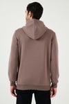 Regular Fit Kapüşonlu Kanguru Cepli İçi Tüylü Yumuşak Şardonlu Erkek Sweat 5905281 TOPRAK