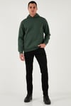 Regular Fit Kapüşonlu Kanguru Cepli İçi Tüylü Yumuşak Şardonlu Erkek Sweat 5905281 NEFTİ
