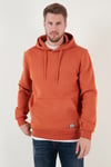 Regular Fit Kapüşonlu Kanguru Cepli İçi Tüylü Yumuşak Şardonlu Erkek Sweat 5905281 Tarçın