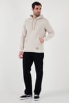 Regular Fit Kapüşonlu Kanguru Cepli İçi Tüylü Yumuşak Şardonlu Erkek Sweat 5905281 KREM