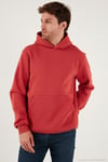Regular Fit Kapüşonlu Kanguru Cepli İçi Tüylü Yumuşak Şardonlu Erkek Sweat 5905281 BAYRAK KIRMIZI