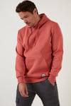 Regular Fit Kapüşonlu Kanguru Cepli İçi Tüylü Yumuşak Şardonlu Erkek Sweat 5905281 KİREMİT