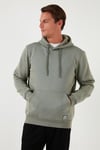 Regular Fit Kapüşonlu Kanguru Cepli İçi Tüylü Yumuşak Şardonlu Erkek Sweat 5905281 AÇIK HAKİ