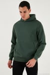 Regular Fit Kapüşonlu Kanguru Cepli İçi Tüylü Yumuşak Şardonlu Erkek Sweat 5905281 NEFTİ
