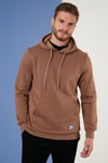 Regular Fit Kapüşonlu Kanguru Cepli İçi Tüylü Yumuşak Şardonlu Erkek Sweat 5905281 SÜTLÜ KAHVE