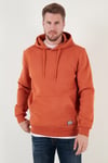 Regular Fit Kapüşonlu Kanguru Cepli İçi Tüylü Yumuşak Şardonlu Erkek Sweat 5905281 Tarçın