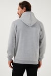 Regular Fit Kapüşonlu Kanguru Cepli İçi Tüylü Yumuşak Şardonlu Erkek Sweat 5905281 GRİ MELANJ
