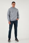 Regular Fit Kapüşonlu Kanguru Cepli İçi Tüylü Yumuşak Şardonlu Erkek Sweat 5905281 AÇIK GRİ