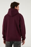 Regular Fit Kapüşonlu Kanguru Cepli İçi Tüylü Yumuşak Şardonlu Erkek Sweat 5905281 VİŞNE