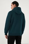 Regular Fit Kapüşonlu Kanguru Cepli İçi Tüylü Yumuşak Şardonlu Erkek Sweat 5905281 PETROL