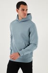 Regular Fit Kapüşonlu Kanguru Cepli İçi Tüylü Yumuşak Şardonlu Erkek Sweat 5905281 MAVİ