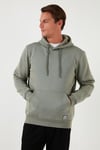 Regular Fit Kapüşonlu Kanguru Cepli İçi Tüylü Yumuşak Şardonlu Erkek Sweat 5905281 AÇIK HAKİ
