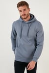 Regular Fit Kapüşonlu Kanguru Cepli İçi Tüylü Yumuşak Şardonlu Erkek Sweat 5905281 KOYU GRİ