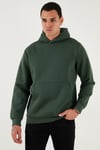 Regular Fit Kapüşonlu Kanguru Cepli İçi Tüylü Yumuşak Şardonlu Erkek Sweat 5905281 NEFTİ