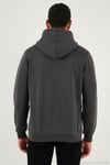 Regular Fit Kapüşonlu Kanguru Cepli İçi Tüylü Yumuşak Şardonlu Erkek Sweat 5905281 ANTRASİT