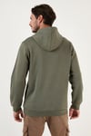 Regular Fit Kapüşonlu Kanguru Cepli İçi Tüylü Yumuşak Şardonlu Erkek Sweat 5905281 HAKİ