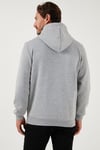 Regular Fit Kapüşonlu Kanguru Cepli İçi Tüylü Yumuşak Şardonlu Erkek Sweat 5905281 GRİ MELANJ