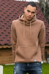Regular Fit Kapüşonlu Kanguru Cepli İçi Tüylü Yumuşak Şardonlu Erkek Sweat 5905281 SÜTLÜ KAHVE