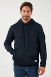 Regular Fit Kapüşonlu Kanguru Cepli İçi Tüylü Yumuşak Şardonlu Erkek Sweat 5905281 KOYU LACİVERT