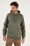 Regular Fit Kapüşonlu Kanguru Cepli İçi Tüylü Yumuşak Şardonlu Erkek Sweat 5905281 HAKİ