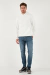 Regular Fit Kapüşonlu Kanguru Cepli İçi Tüylü Yumuşak Şardonlu Erkek Sweat 5905281 EKRU