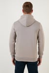 Regular Fit Kapüşonlu Kanguru Cepli İçi Tüylü Yumuşak Şardonlu Erkek Sweat 5905281 Kül