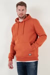Regular Fit Kapüşonlu Kanguru Cepli İçi Tüylü Yumuşak Şardonlu Erkek Sweat 5905281 Tarçın