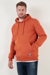 Regular Fit Kapüşonlu Kanguru Cepli İçi Tüylü Yumuşak Şardonlu Erkek Sweat 5905281 Tarçın