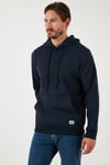 Regular Fit Kapüşonlu Kanguru Cepli İçi Tüylü Yumuşak Şardonlu Erkek Sweat 5905281 KOYU LACİVERT