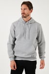 Regular Fit Kapüşonlu Kanguru Cepli İçi Tüylü Yumuşak Şardonlu Erkek Sweat 5905281 GRİ MELANJ