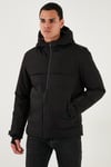 Regular Fit Kapüşonlu Kapitoneli Erkek Mont 497DEAN SİYAH