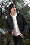Regular Fit Kapüşonlu Kapitoneli Erkek Mont 497DEAN SİYAH