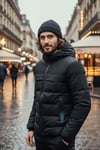 Regular Fit Kapüşonlu Kapitoneli Erkek Mont 497DEAN SİYAH