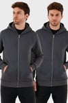 Regular Fit Kapüşonlu Kışlık 2'li Paket Erkek Sweat 5905340S2 Antrasit-Antrasit