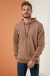 Regular Fit Kapüşonlu Pamuklu Erkek Sweat 5905285 SAFARİ